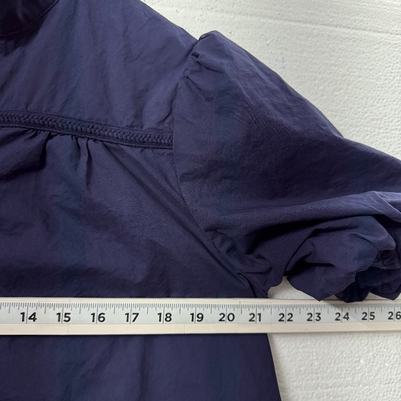 FATE Navy Puff Sleeve Ruffle Hem Mini Women Dress Large Cottagecore Fairy Casual - Picture 5 of 9